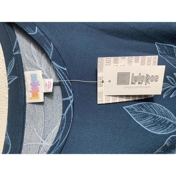 LuLaRoe Dress Women's Medium Blue Floral Long Sleeve Boho - Picture 2 of 6